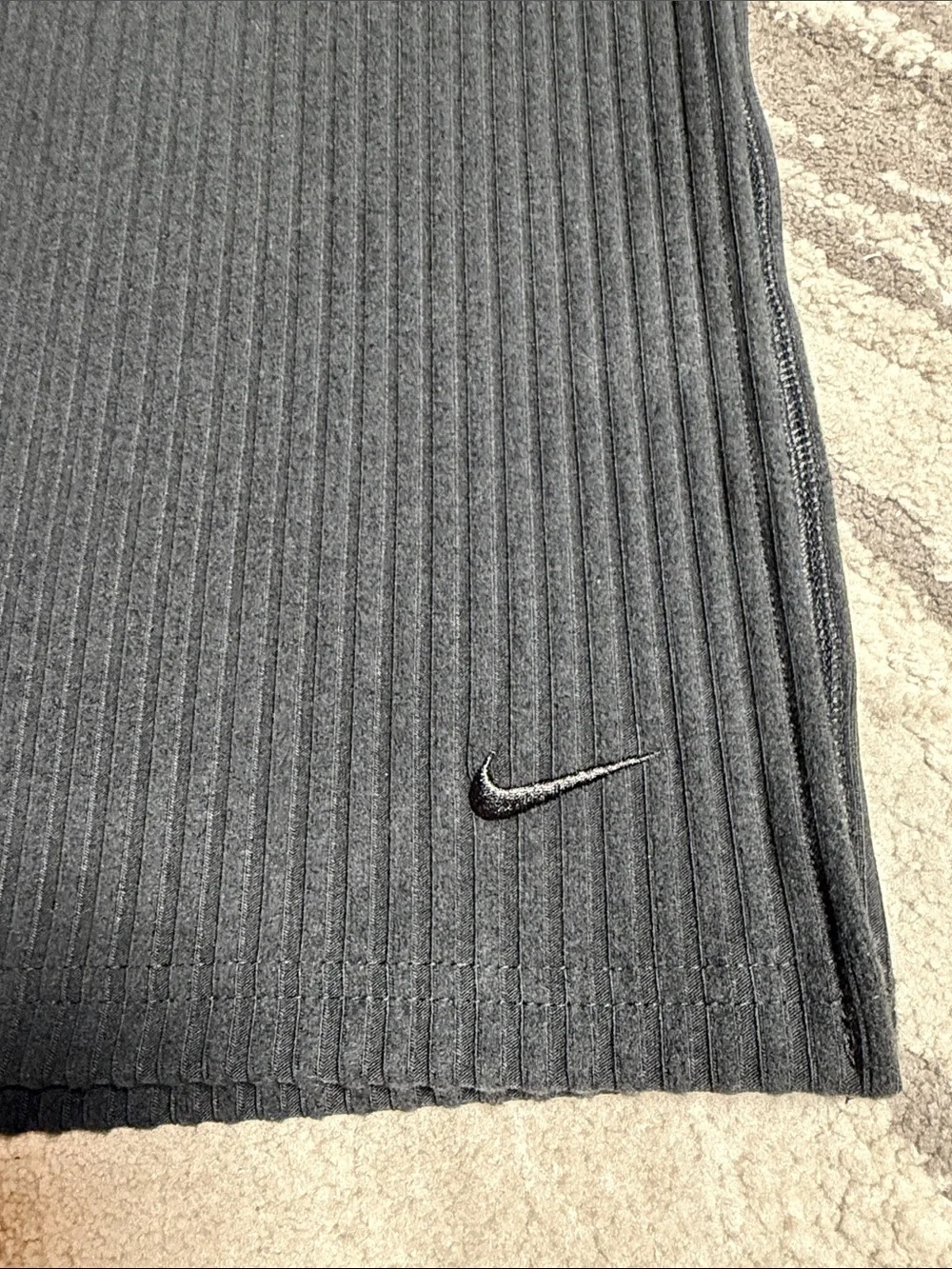 Nike Black Ribbed Midi Skirt with Side Slit
